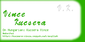 vince kucsera business card